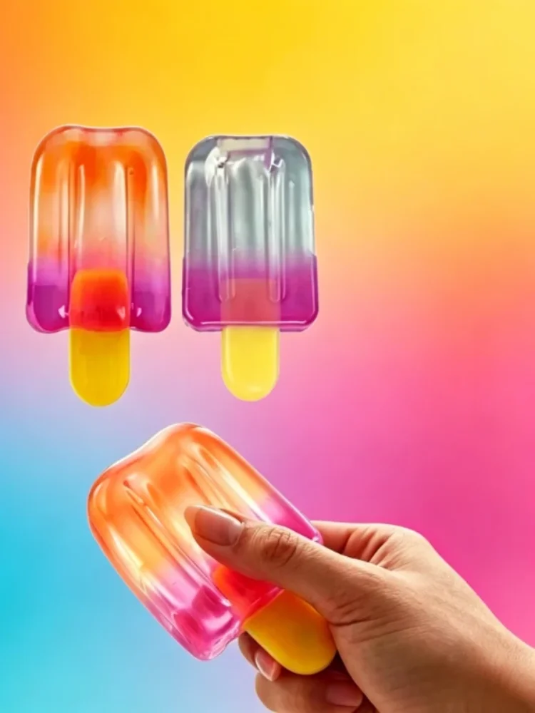 NEEDOH 1/2 Stück Sommer-Eiscreme Fidget Squishy TPR Quetsch-Sensorik-Stressabbau-Spielzeug Urlaub Muttertag Kinder Party Geschenk