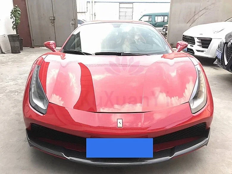 FOR Ferrari 488 GTB Dry Carbon Fiber N-type Body Kit Front Edge Side Skirt Ventilation Rear Diffuser Rear Luggage Compartm