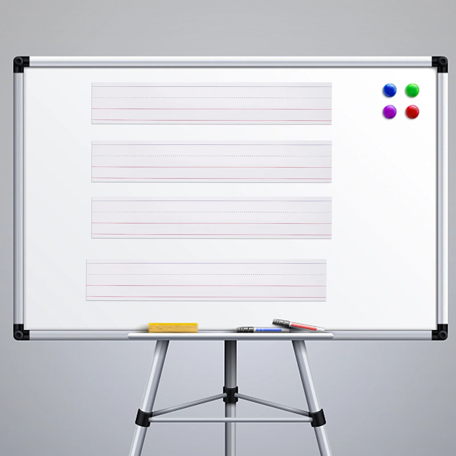 Dry- Erase Sentence Strips White Board for Kids Ruled Rewritable Practical Word