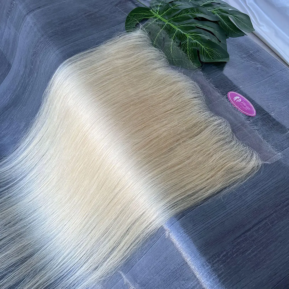 613 Blonde 13x4 Transparent HD Lace Frontal Vietnamese Virgin Hair Pre-Plucked Full End Straight Human Hair Frontal