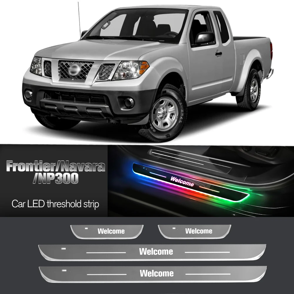 

Car Door Sill Light For Nissan Frontier Navara NP300 D40 D23 D41 Customized Logo LED Welcome Threshold Pedal Lamp Accessories