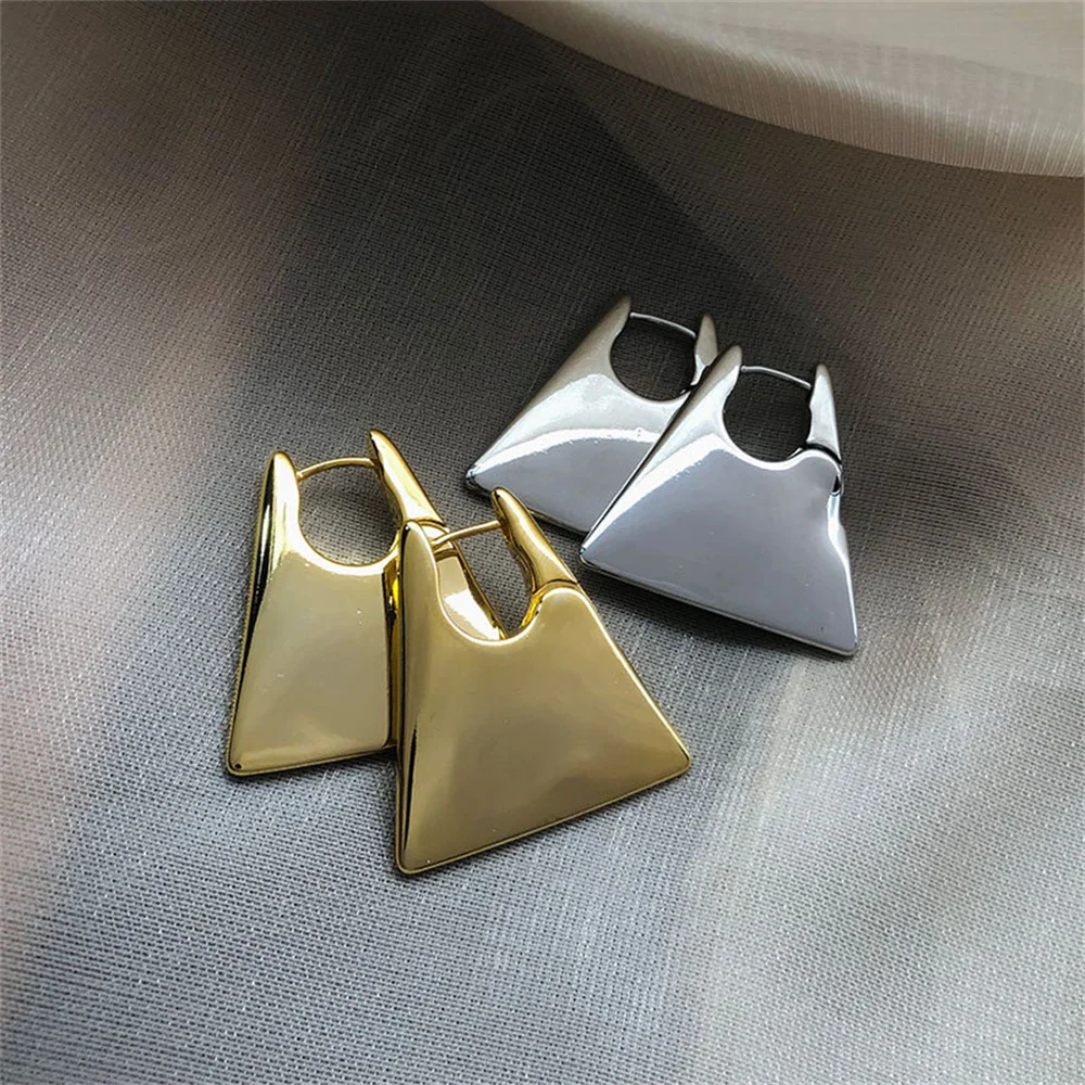 2024 Vintage Gold Color Geometric Earrings For Women New Design Luxury Trapezoidal Drop Earring Jewelry Simple Daily Accessories