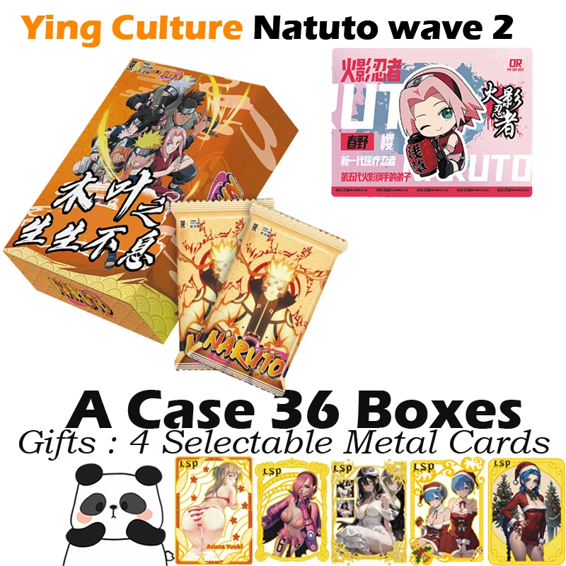 New Ying Culture Naruto Wave 2 Card Anime Doujin Booster Box CCG Collection Card SSP SSR Rare Game Card Kids Toy Gifts