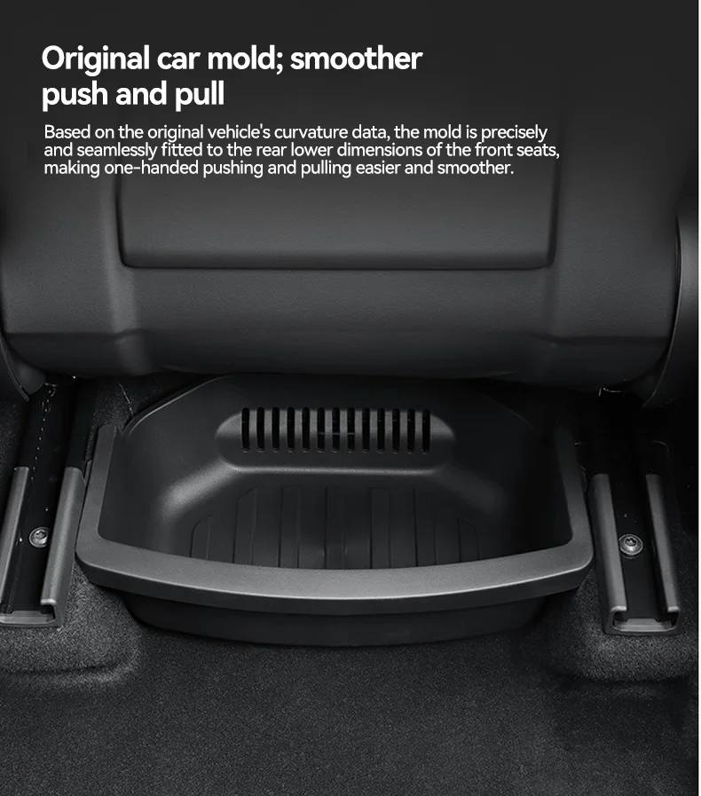YZ Under Seat Storage Box For Tesla Model YL 6-Seat 2026 Drawer Front Rear Seat Lower Organizer Tray Car Interior Accessories