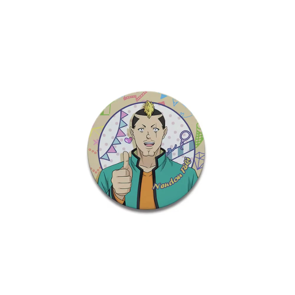58mm Anime The Disastrous Life of Saiki K Saiki Kusuo Teruhashi Kokomi Cosplay COSTUME Badge Pin SPTE Tinplate Brooch Prop Gift