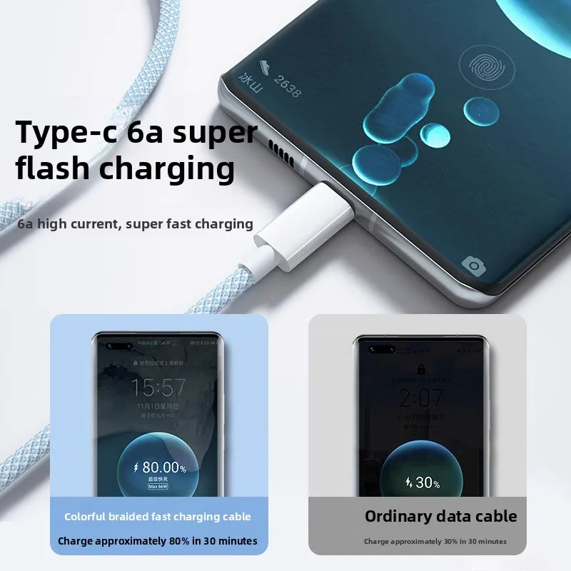 Car portable multi device three in one fast charging braided data cable, 1.2m suitable for Apple Android Type-C charging cable