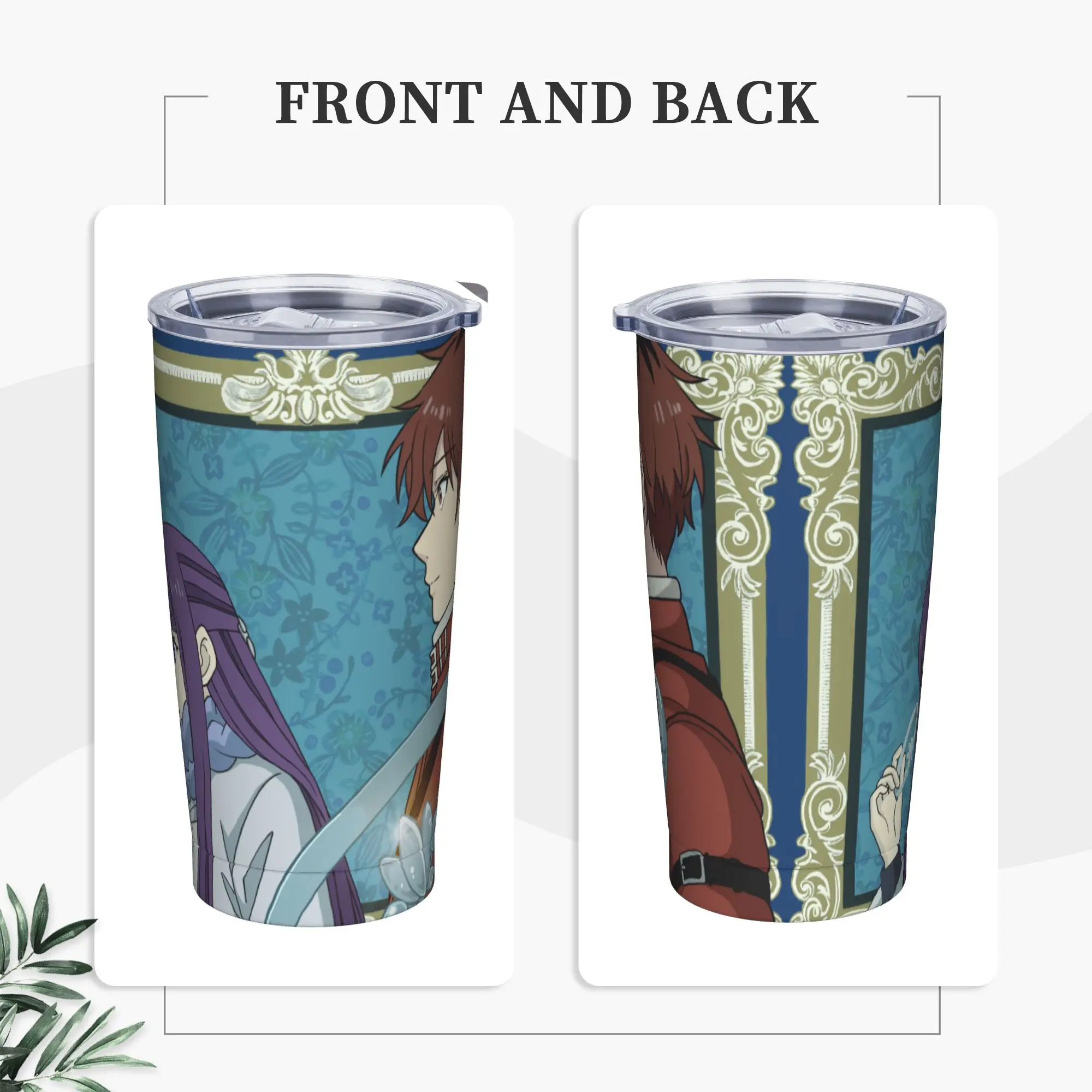 Frierens Beyond Journey's End Anime Tumbler Vacuum Insulated  Coffee Cups with Lid Straw Smoothie Tea Mug Hot Cold Drink