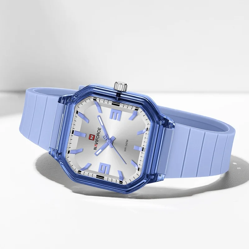 NAVIFORCE エレガントなファッションレディース腕時計高級ブランドクォーツ時計女性用 50 メートル防水ソフトシリコンバンド発光 Colck
