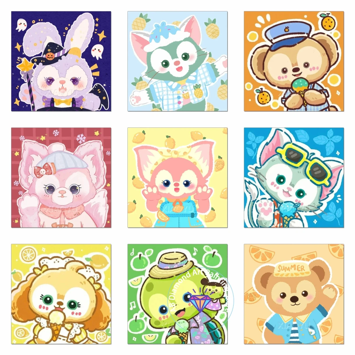 

Disney LinaBell and Stellalou AB Diamond Painting Full Diamond Mosaic Embroidery Cartoon Cross Stitch Art Children's Gift Decor