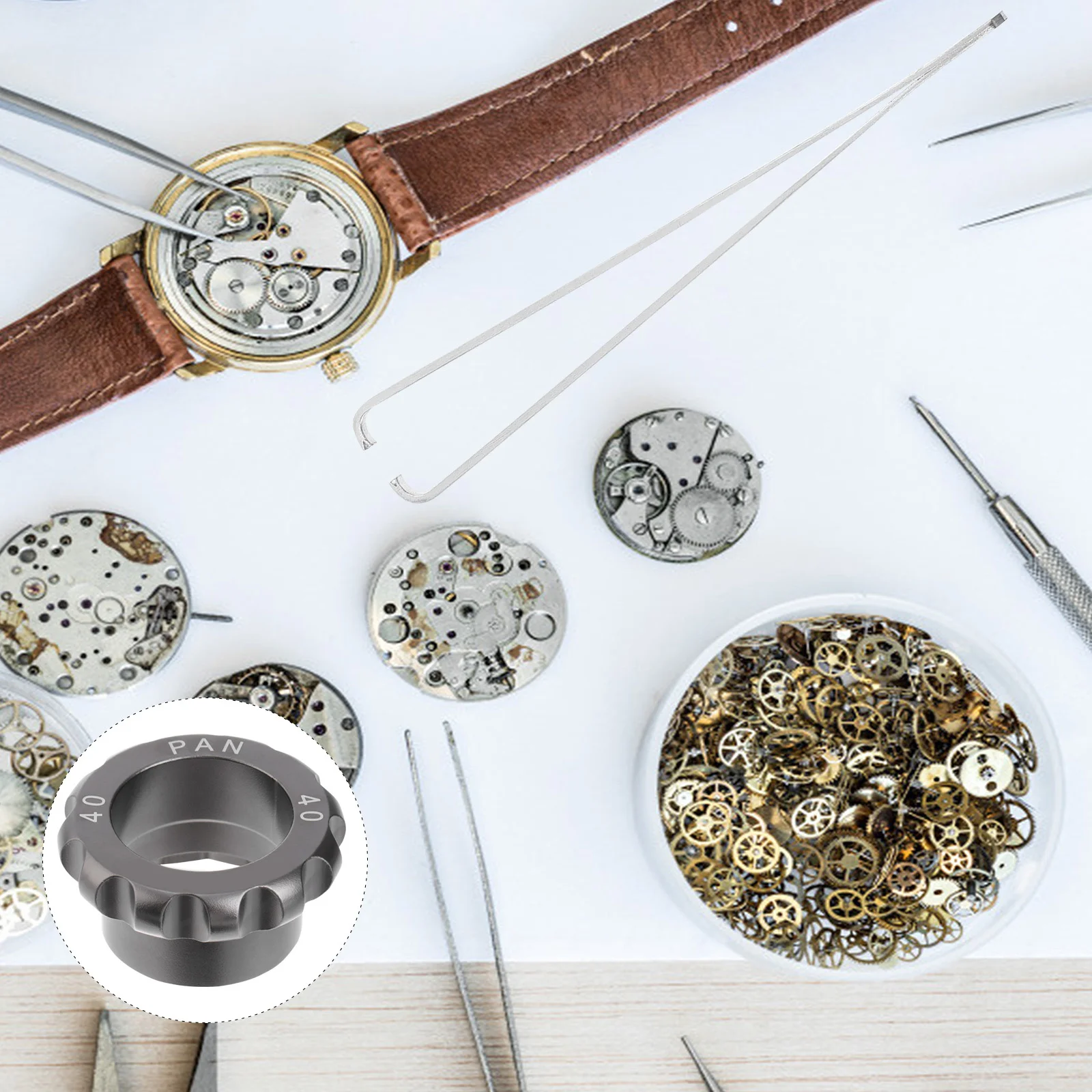 

40Mm Pan Watch Back Case Opener Professional Watch Repair Tool Maintenance Kit Sturdy Build Compact Size Easy to Use Everywhere