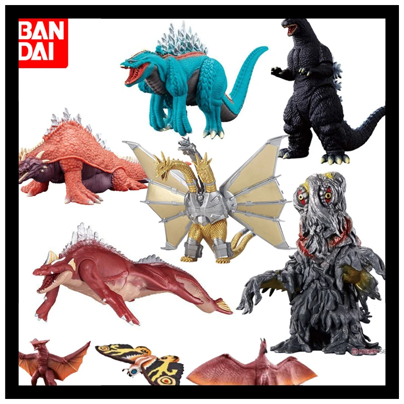 Bandai Original Anime Godzilla Series Action Figure Mothra Ghidorah Boxed Collection Dolls Ornaments Toys Kids Festival Gifts