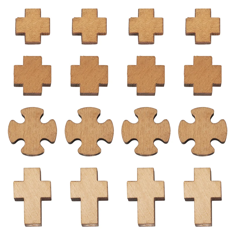 

80Pcs Mixed Styles Natural Wooden Cross Spacer Beads for Jewelry Making Bracelet Necklace Pendant Handmake DIY Accessories