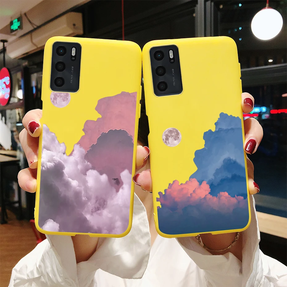 For Oppo A54s CPH2273 Case Soft Silicone Cover Cute Cloud Moon TPU Candy Phone Cases For Oppo A54s 2021 A 54s 54 s Shell Bumper