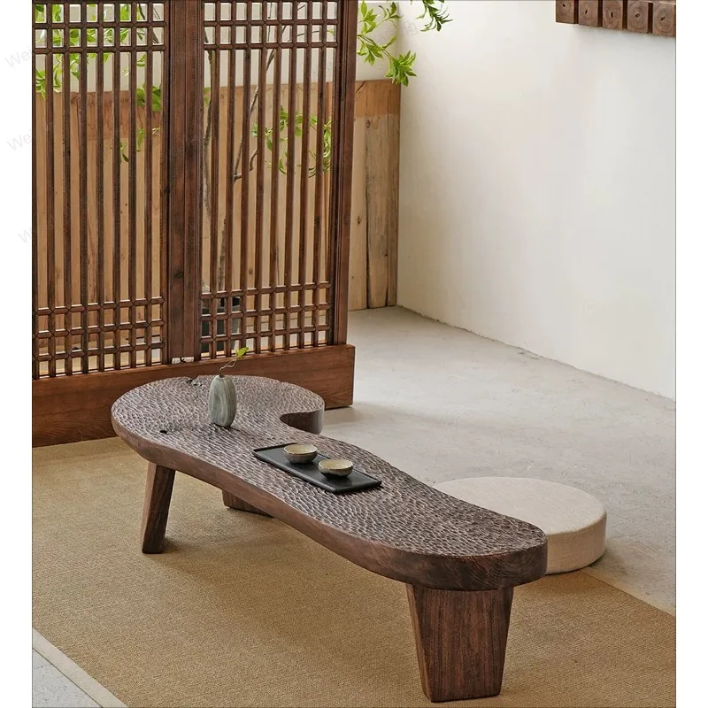Wabi Sandy Wind Solid Wood Coffee Table Living Room Household Tea Tatami Low Table Medieval Homestay