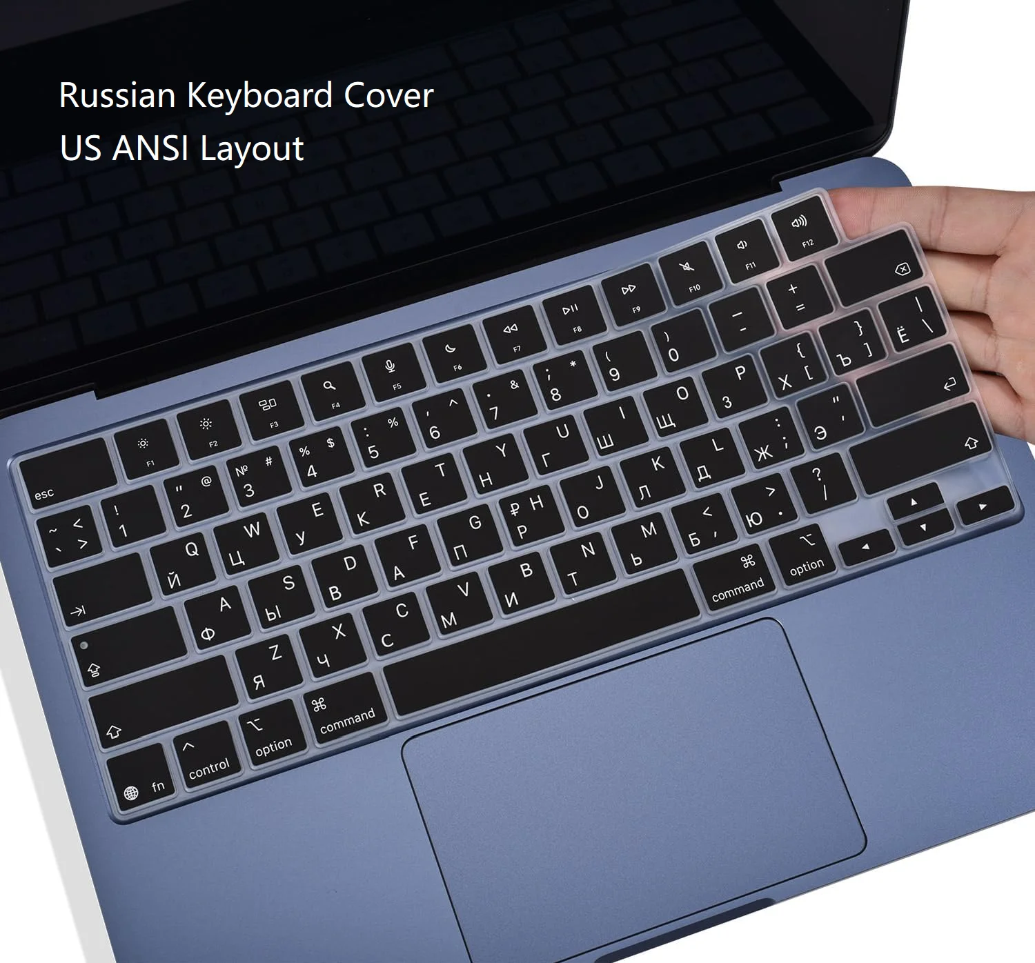 Russian Keyboard Cover for Apple 2026 MacBook Neo 13-inch Air 13 15 M1-M5 Pro 14 16 Accessories Skin Protector, US ANSI Layout