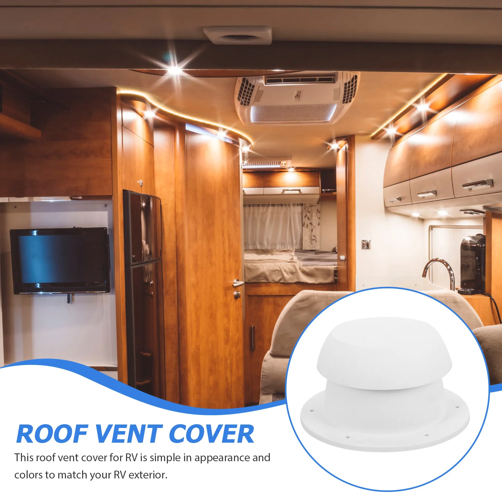 

Rv Roof Vent Cover ABS Uv Resistant Heat Corrosion Protective Cap Easy Install for Trailer Roof Vent Fan