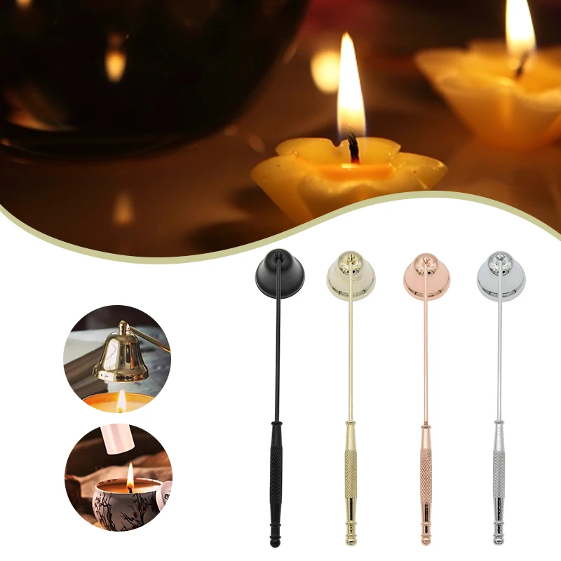 Bell-Shaped Candle Extinguisher Alloy Candle Wick Cover Anti-Smoke And Smell Candle Making Kit Accessories Home DIY Xmas Gifts