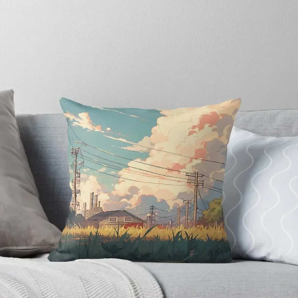 

LoFi Art 03 Throw Pillow anime girl Sofa Decorative Covers Plaid Sofa Decorative Pillow Covers For Sofa pillow