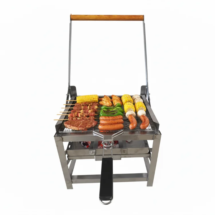 

Stainless Steel Flip BBQ Grill Rotating Barbecue Grill Outdoor Charcoal Blaze Grill For Gatherings And Camping