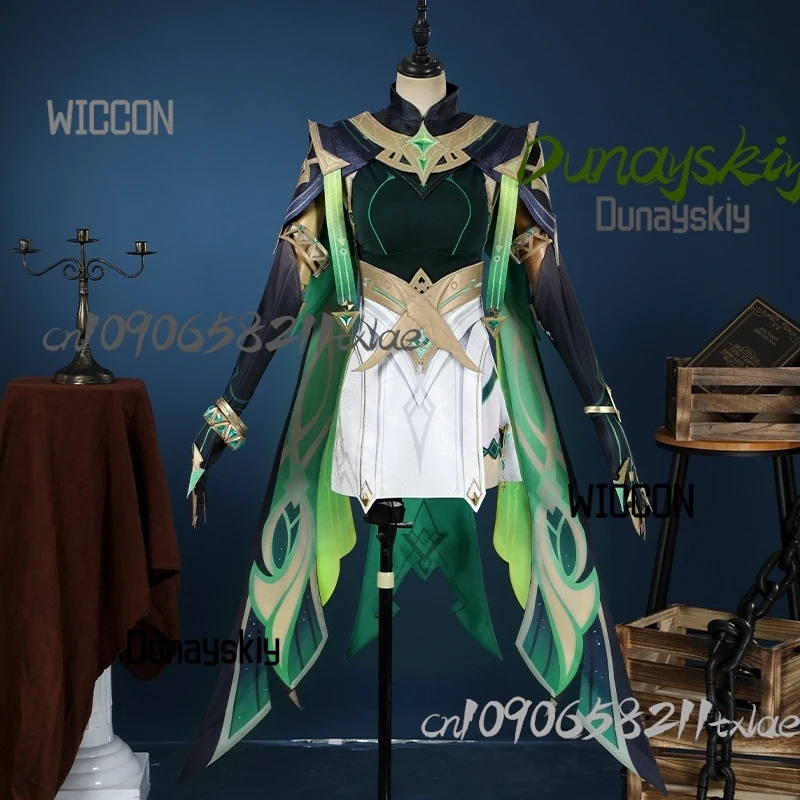 Genshin Impact Nefer Game Cosplay Costumes Wig Temporary Tattoo Shoes Props Sexy Cute Jirai Kei Green Lolita Halloween Christmas
