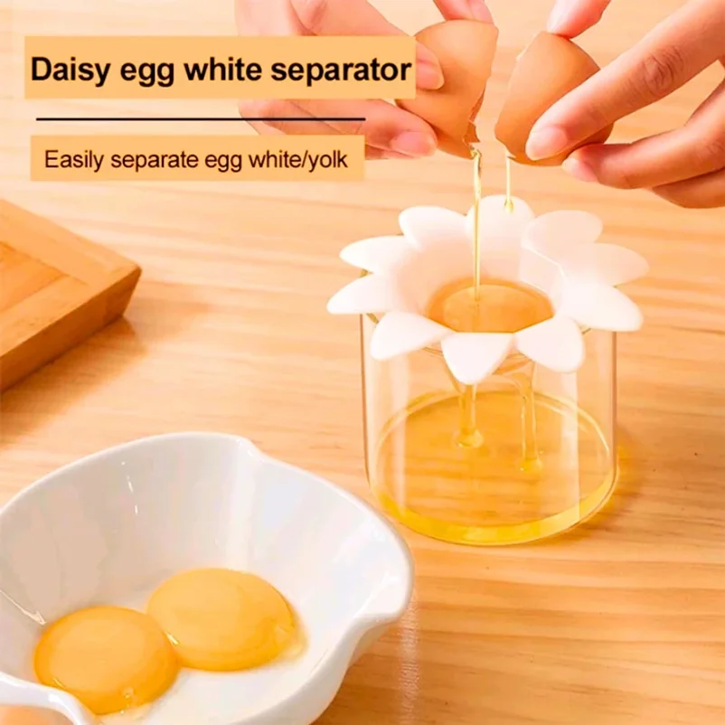 New Cute Flower Design Egg White Yolk Separator Kitchen Gadgets Baking Tools Egg Extractor
