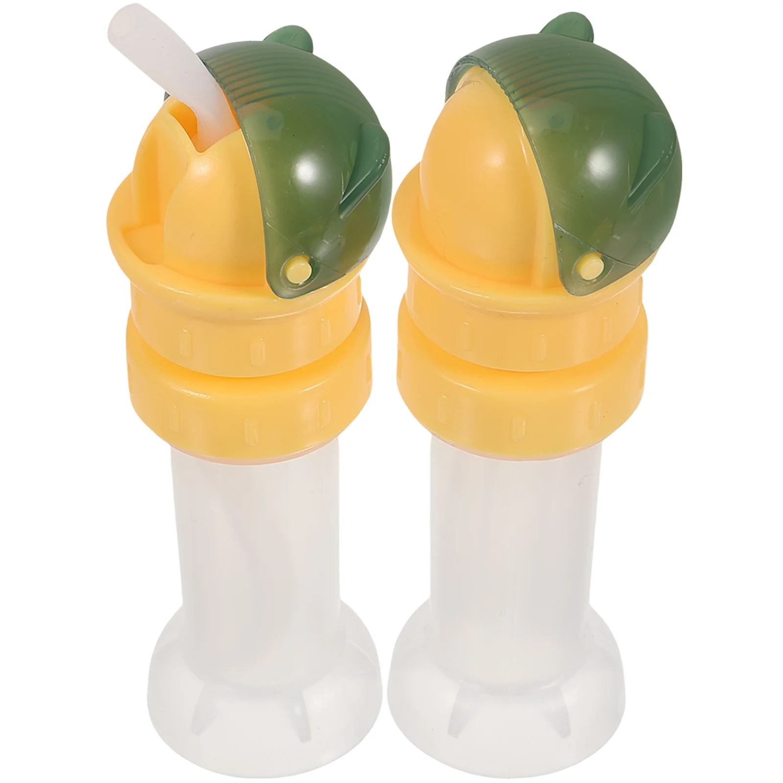 

2 Pcs Kids Water Bottle Straw Lids Leak Proof PP Material Baby Drinking Spout Travel Bottle Cap For Small Container Green Color