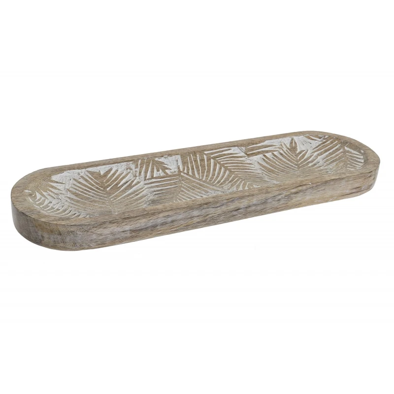 Driftwood tray Driftwood carved natural handle leaves 183256