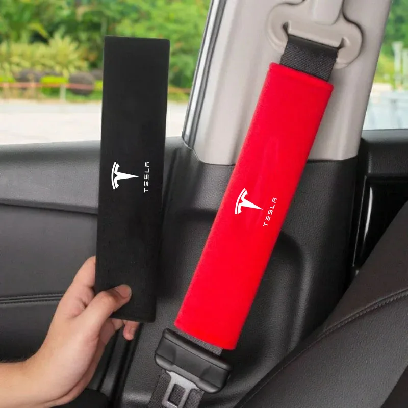 2Pcs Car Seat Belt Cover For Tesla Model Y Model 3 Model X Model S Shoulder Protector for Car Seat Belts Auto Accessories