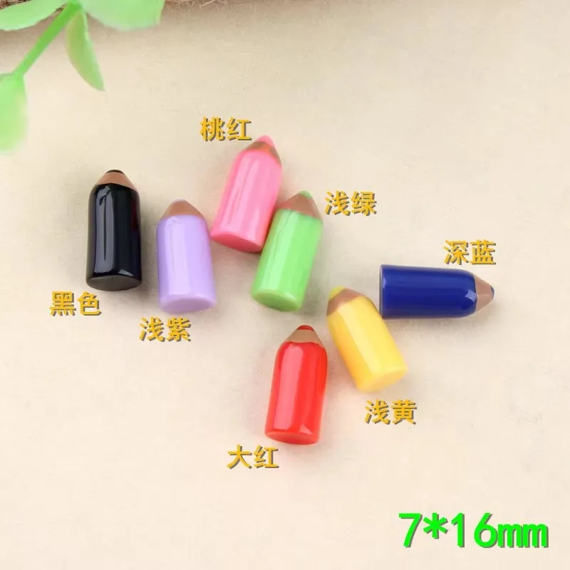 10pcs 7*16mm Simulation Mini Color Small Pencil Charms Resin Cream Mobile Phone Material Diy Decoration Children Ink Fittings