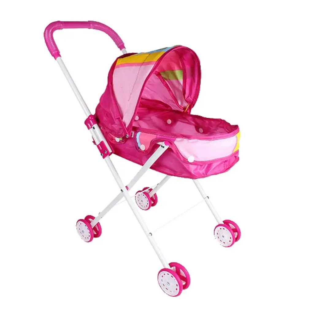 Reborn Baby Kleinkind Möbelspielzeug – faltbarer ABS-Kinderwagen mit drehbaren Rädern