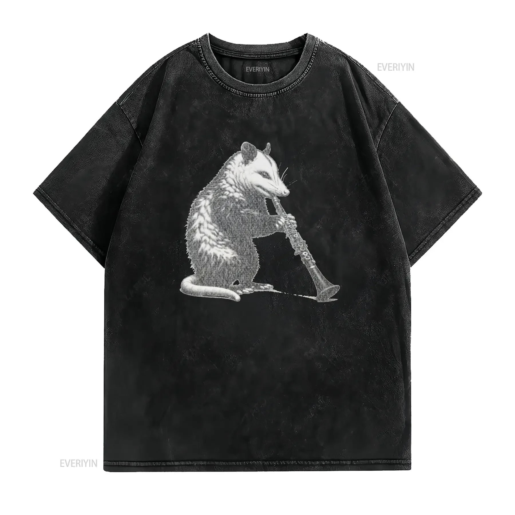 Possum playing the clarinet t shirt funny animal tee unique music lover gift retro vintage and distressed possom vintage