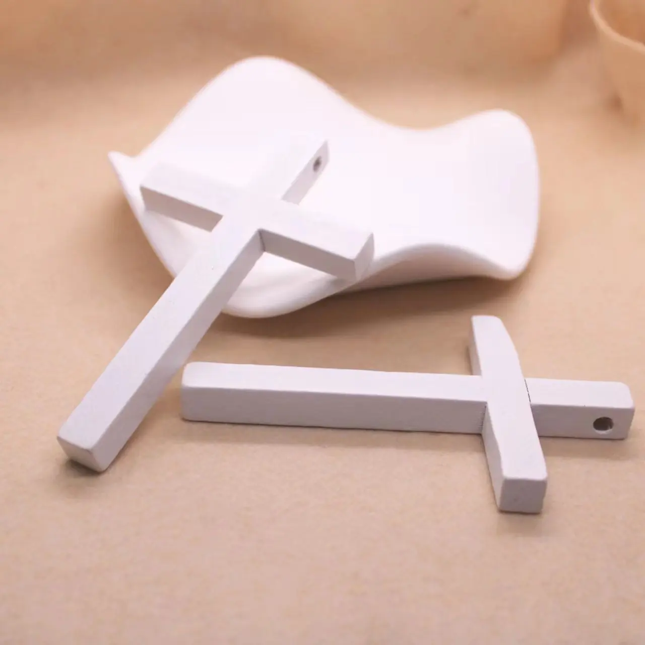 50pcs/lot Diy Accessories 10 * 6cm Handmade Wooden Christ Cross Pendant Hand-held Cross Jewelry Findings Charms