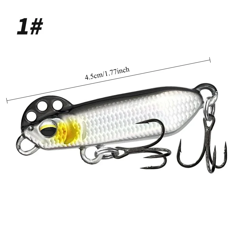 1/2/3Pcs VIB Vibration Fishing Lures Adjustable Swimming Hard Blade Baits with Carbon Steel Treble Hooks Reinforced Split Ring