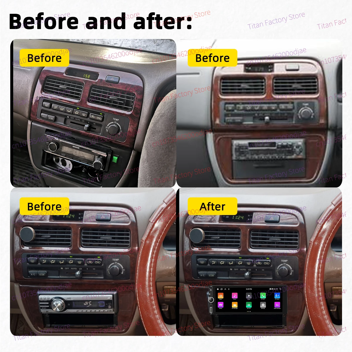 1 Din Car Radio Android for Toyota Vista 1995-1997 6.86