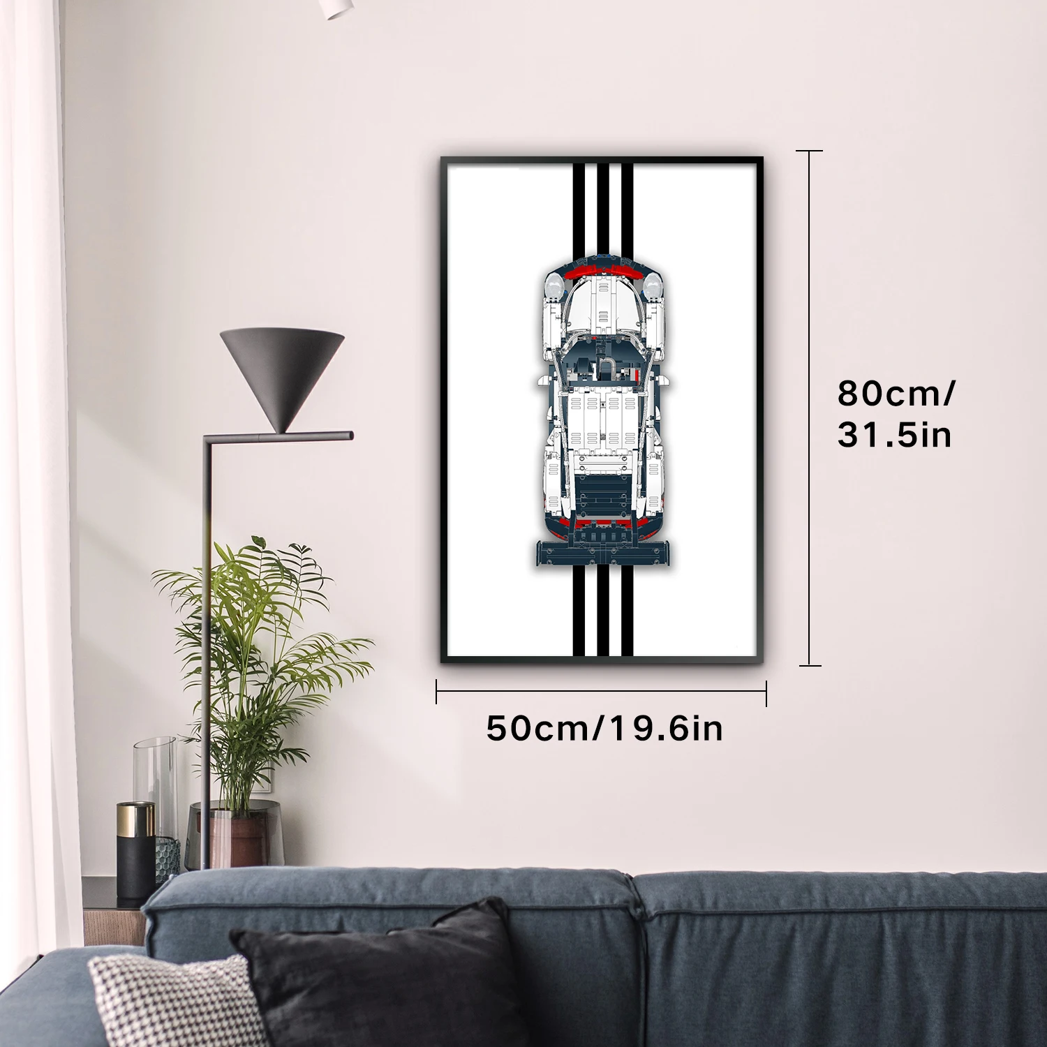 wall mount display for LEGO Technic Porsche 911 RSR-Display Wall only, no model included (42096 wall display)