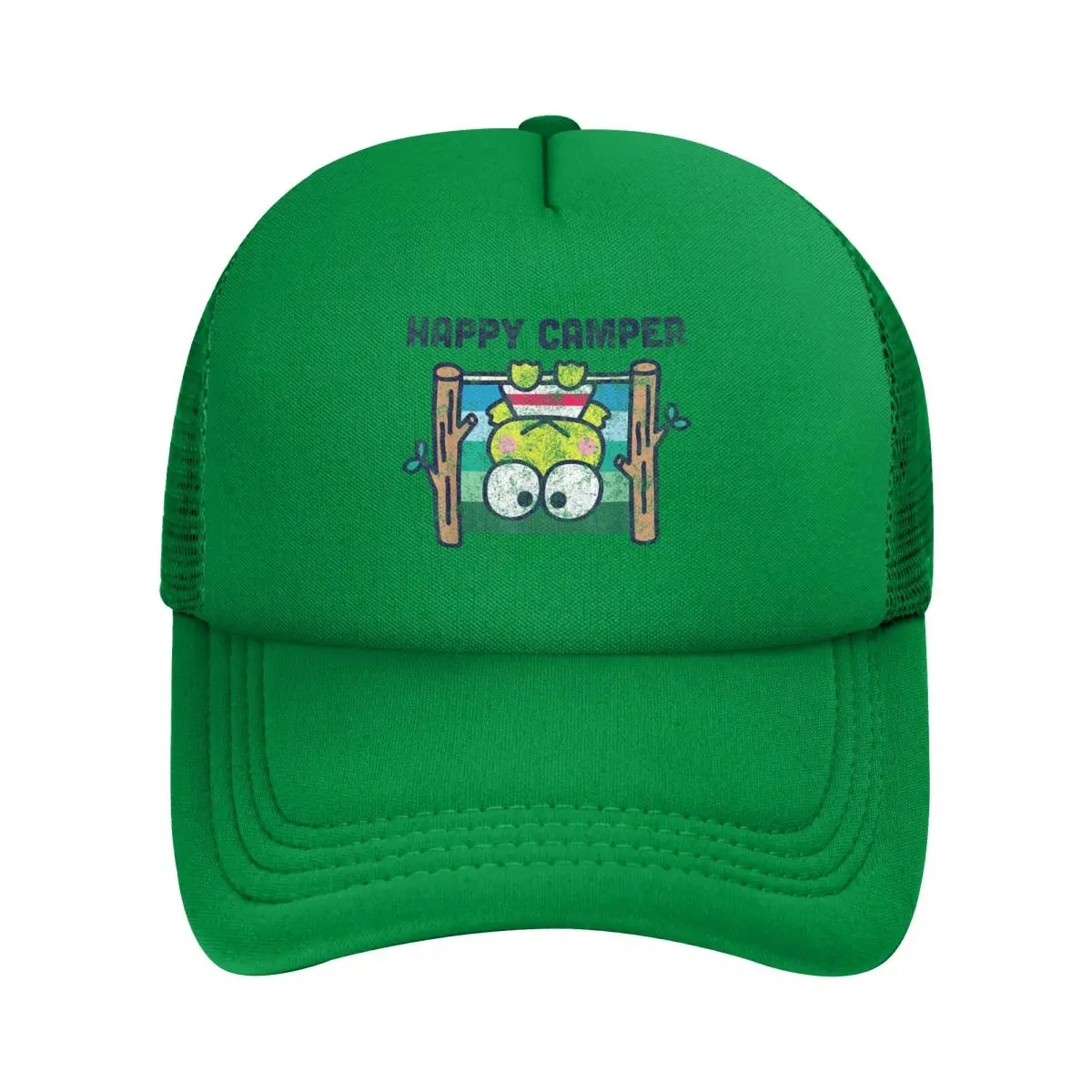 Keroppi Happy Campe Trucker Hats Unisex Popular Hat Trucker Hat Golf Hats Adjustable Snapback Caps Mesh Baseball Cap Summer