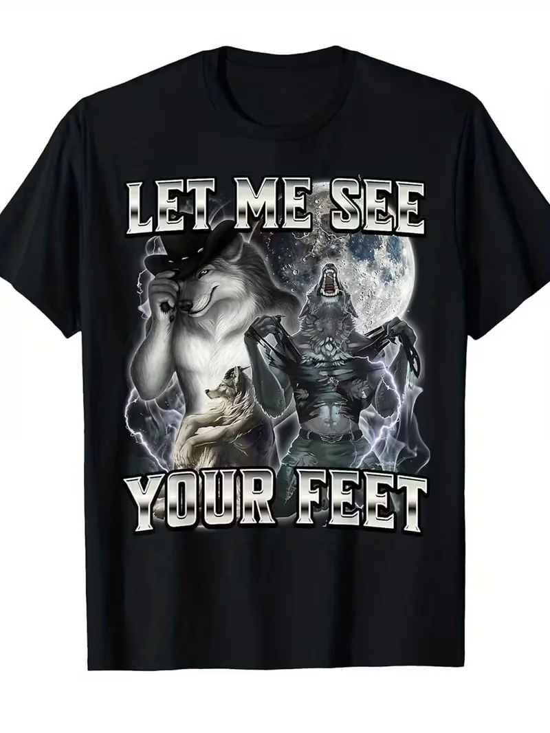 Let Me See Your Feet Gen Z Meme Cat T-Shirt Men Women Oversized Cotton Blend Tee Streetwear Casual Gift Short Sleeve Summer Top