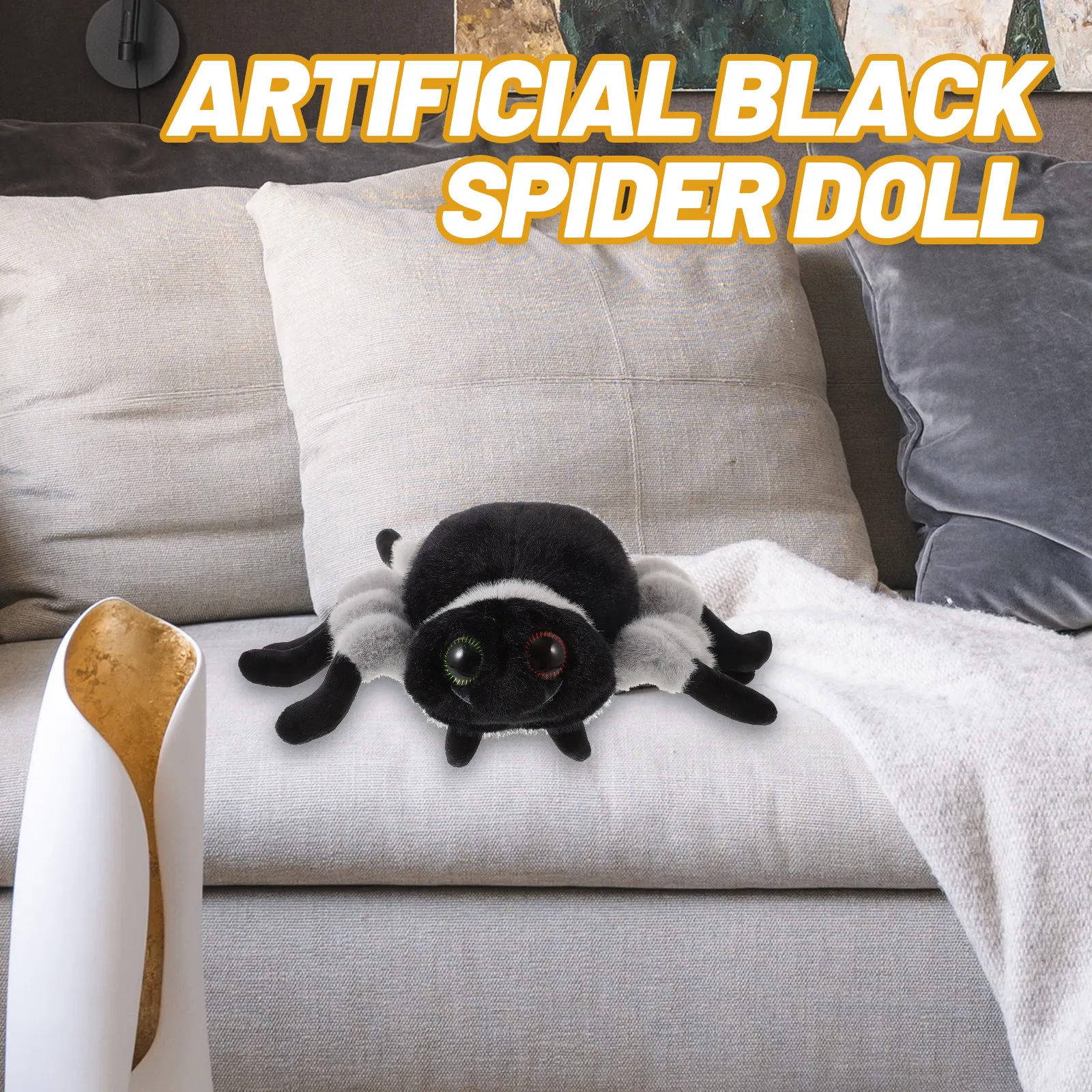 

Реалистичный мягкий плюшевый паук из хлопка, компактный гигантский паук-игрушка для домашнего декора, подарок на день рождения, плюшевая игрушка-животное