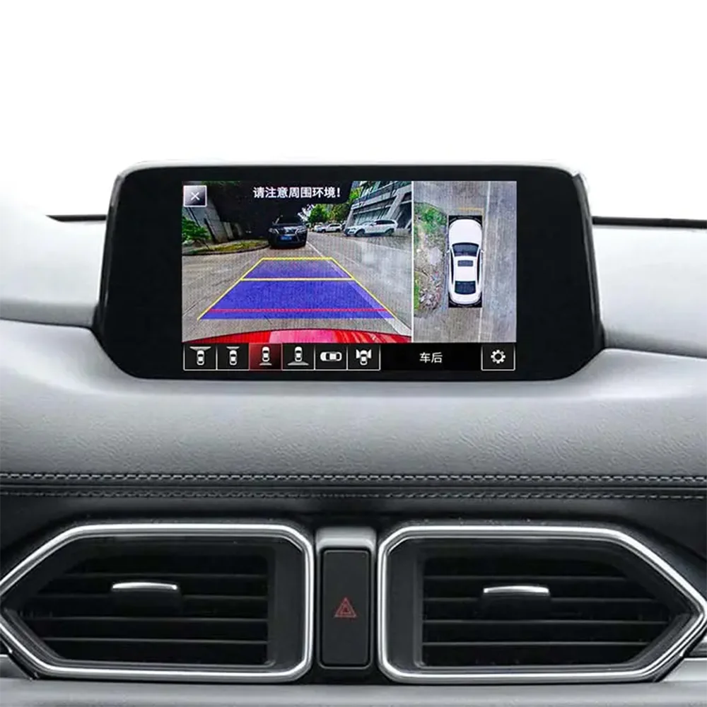 HD 3D LVDS 360 حول عرض كاميرا بانورامية للسيارة لمازدا CX-5 2017-2023 مسار ديناميكي شاشة تعمل باللمس وضع السيارة #4