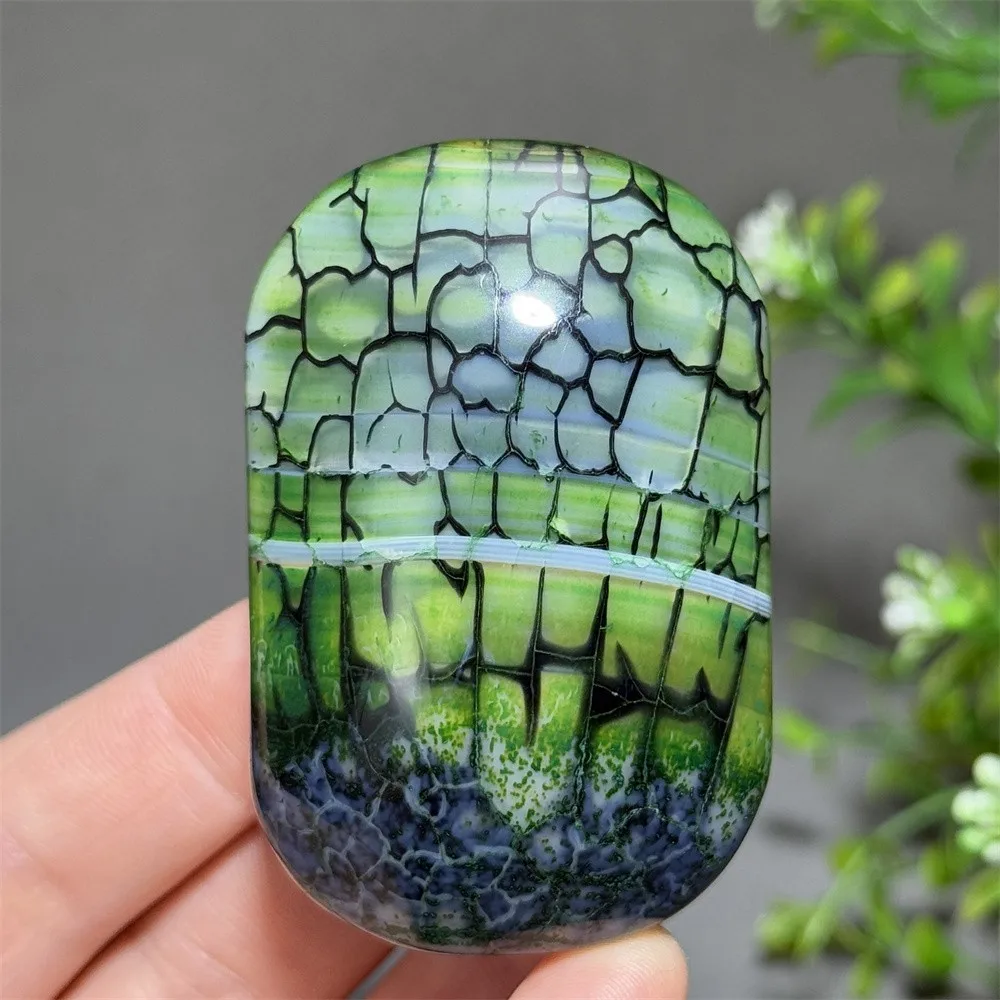 Dragon Pattern Agate Stone Colorful Palm Mineral Crystal Polishing Reiki Energy Massage Witchcraft Home Decoration Holiday Gift