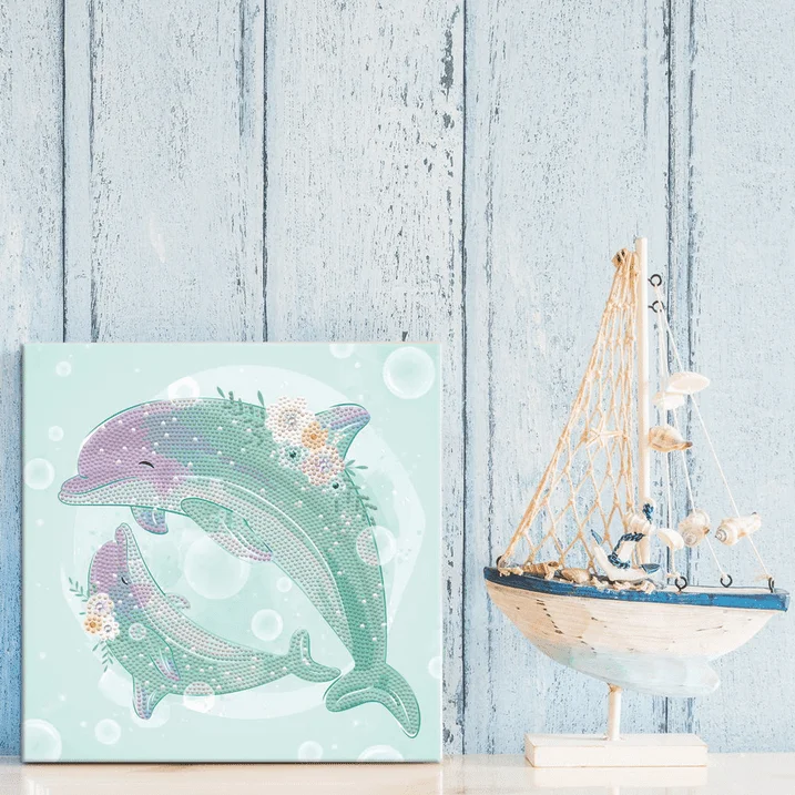 

Dophin Dance Diamond Painting Kits for Adults - Diamond Art Kits a Relaxing Creative Craft Kit with Dotz Gems 11x11