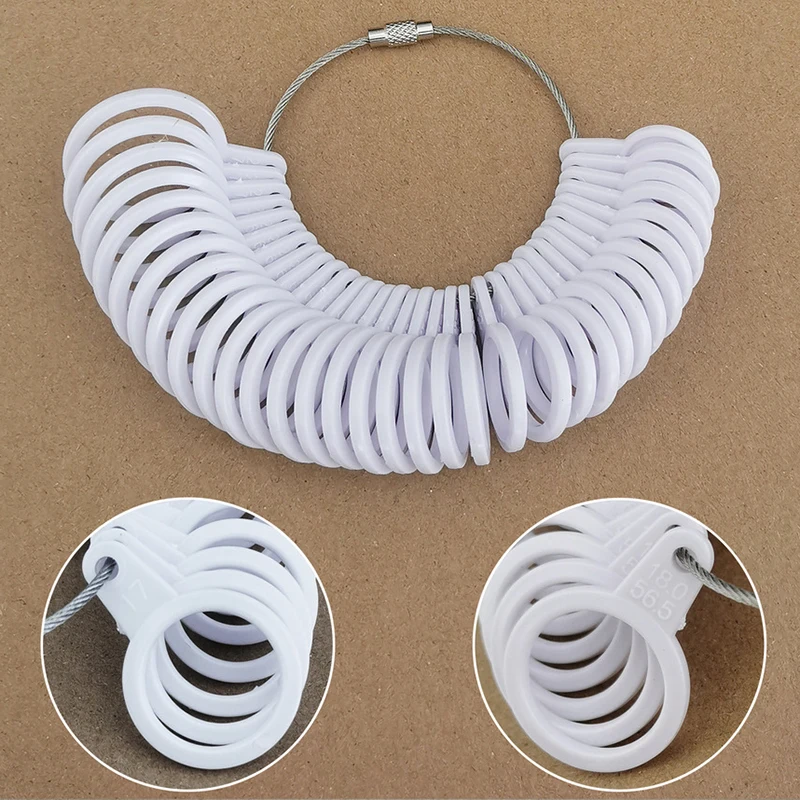 New Plastic Ring Jewelry Finger Size Measuring Tool Removable Ring Size Measuring Ring Jewelry Equipment