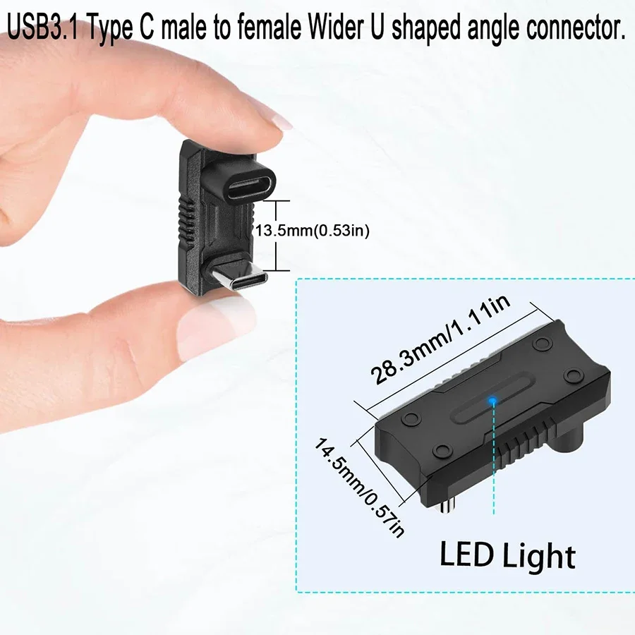 Kąt 180 stopni USB C PD 140W Adapter 20Gbps U kształt typu C złącze męskie do żeńskiego do tabletu z przełącznikiem parowym ROG Ally