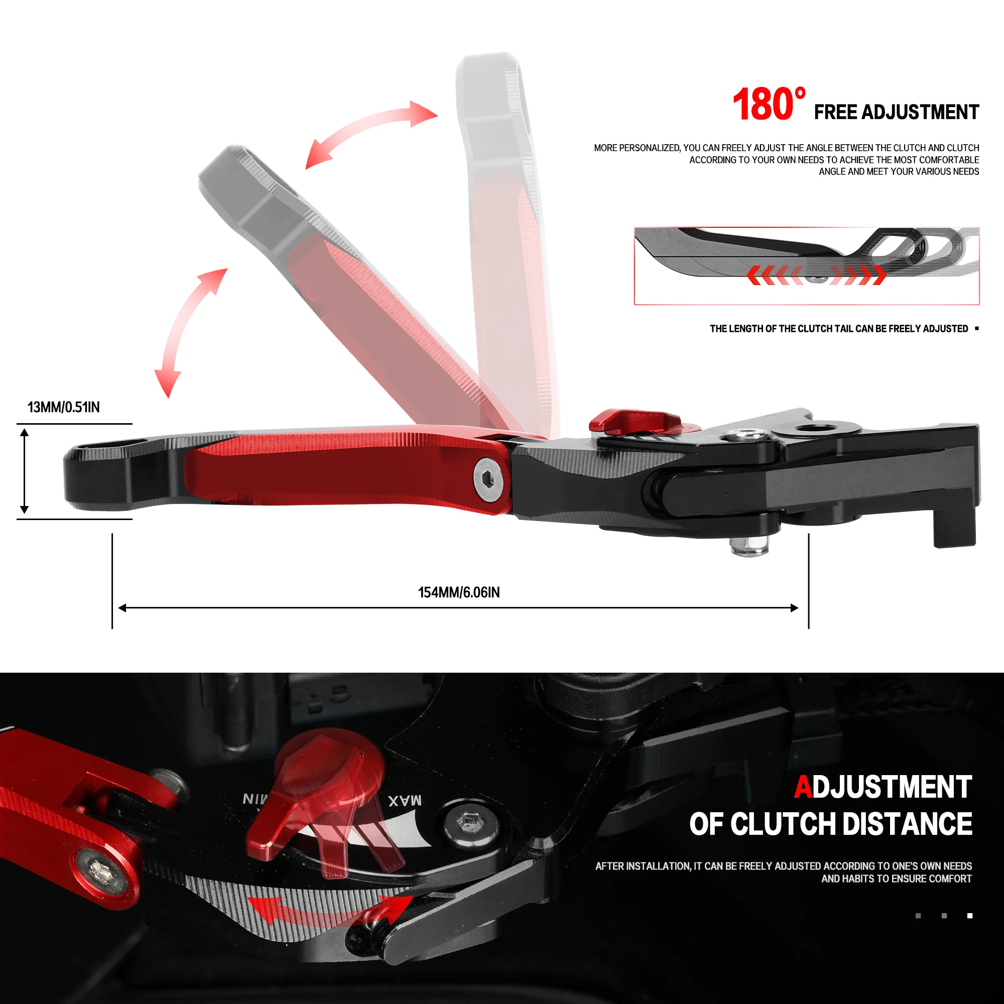 NEW 5D Brake Lever For Kawasaki Eliminator 450/400 Eliminator 500 Extendable Brake Levers Handle Clutch Lever Eliminator500