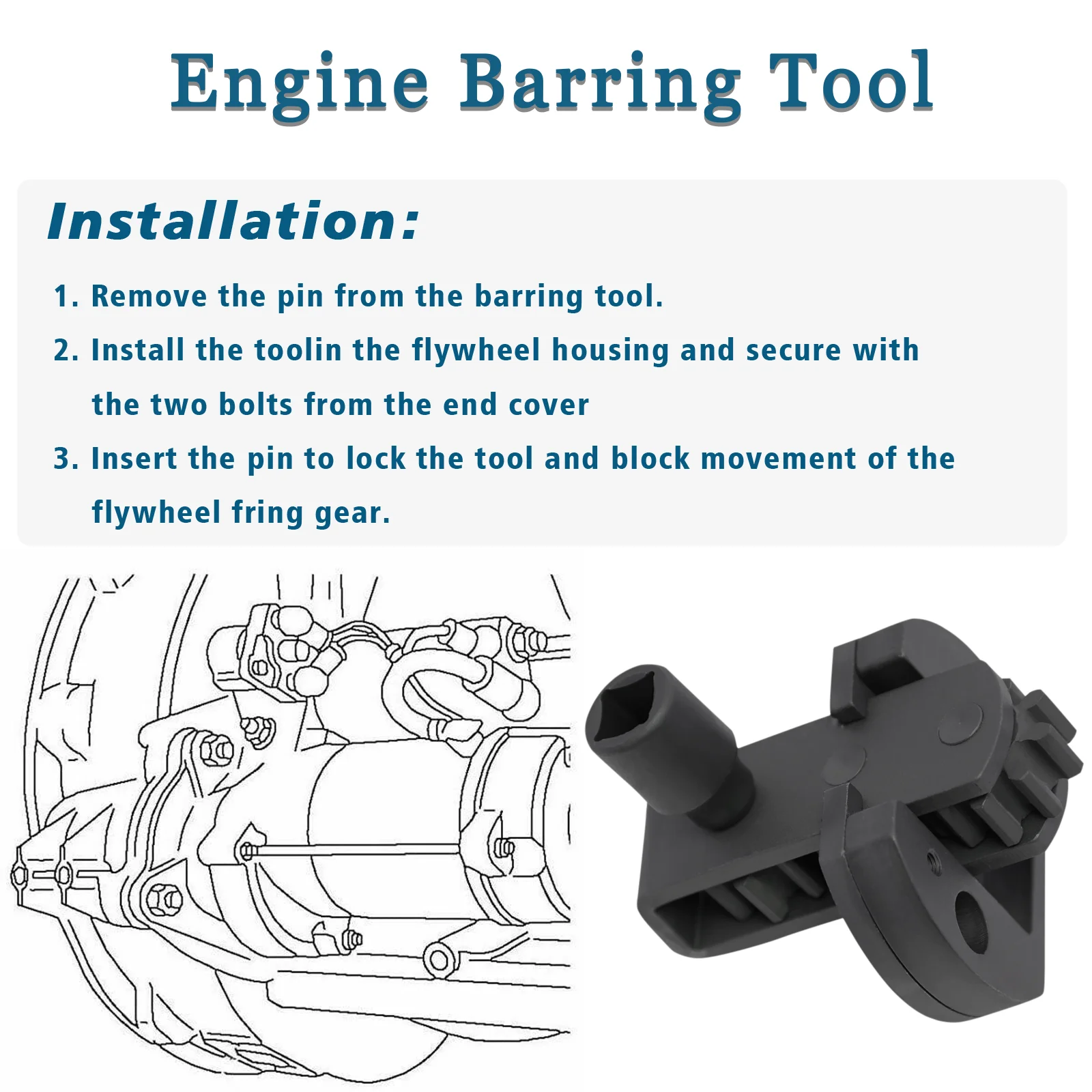 Engine Turning Barring Adjust Tool For Detroit Diesel DD13 DD15 DD16 MBE4000 MBE900 Engine