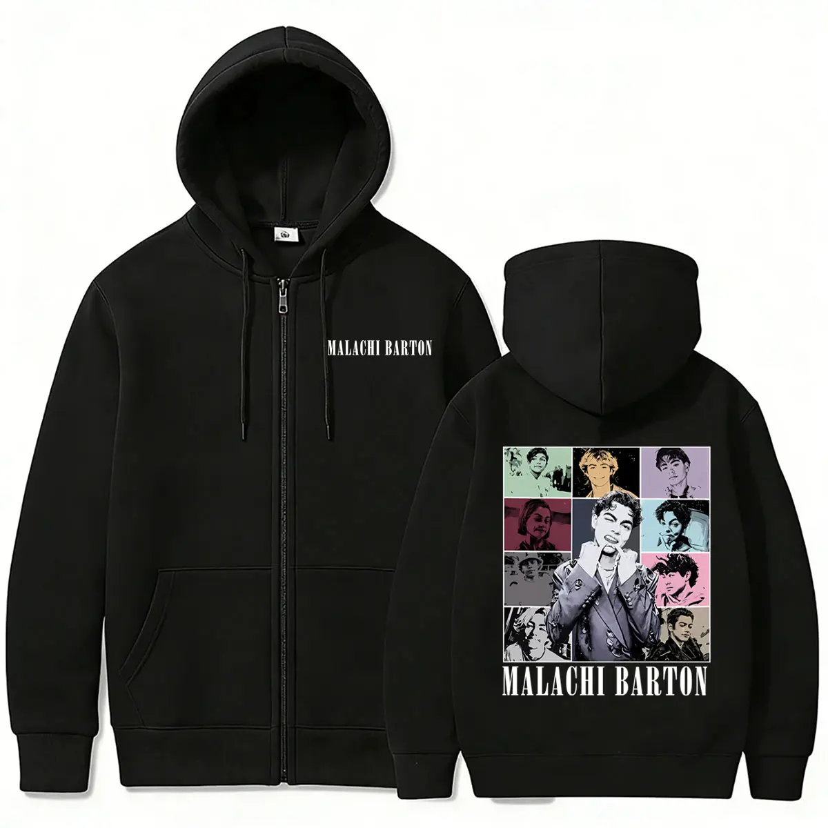 Malachi Barton Graphic Zipper Hoodie Men's Women's Fashion Vintage Oversized Zip Up Jacket Coat Unisex Casual Hoodies Streetwear