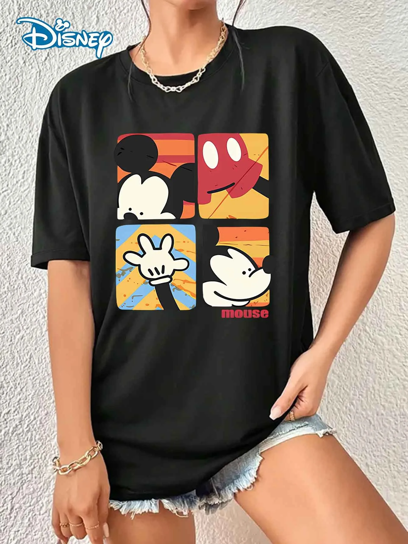 تي شيرتات للسيدات تتميز بتصميمات كرتونية كلاسيكية، وأنماط عصرية بأكمام قصيرة مثالية لملابس غير رسمية في الربيع والصيف