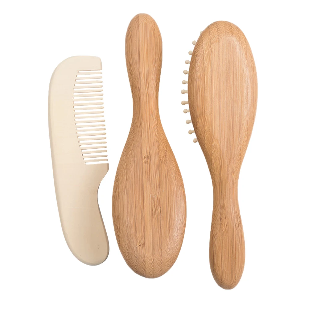 

3pcs Bath Brush Wood Comb Hair For Newborn Bathing Scrubber Durable Gentle Scalp Massage s Shower Cleaning Tool Safe