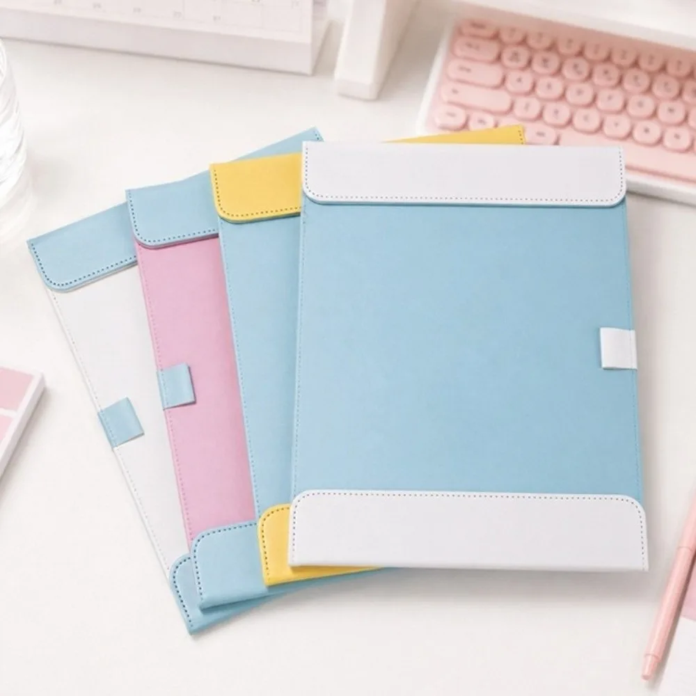 Portable PU Leather A4 Clipboard Magnetic Double-Clips Writing Board Pad Multi-Function Document Paper Holder Meeting
