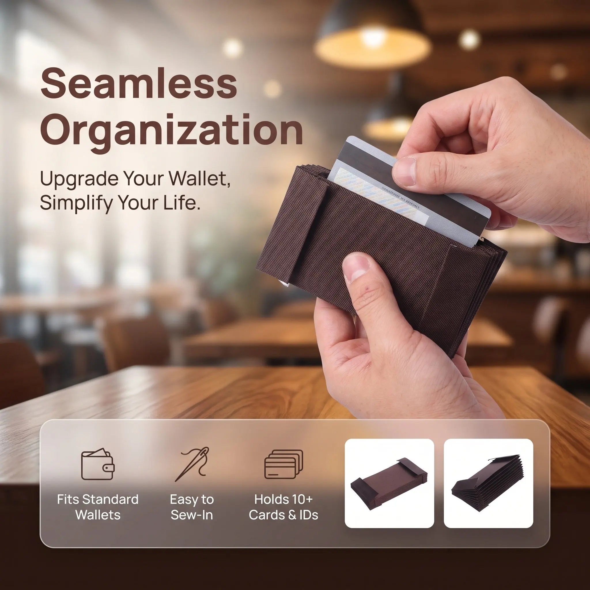 2Pcs Credit Card Holder Replacement Wallet Insert Core Polyester Accordion Multi Slots Organizer Lining Lightweight TravelWallet